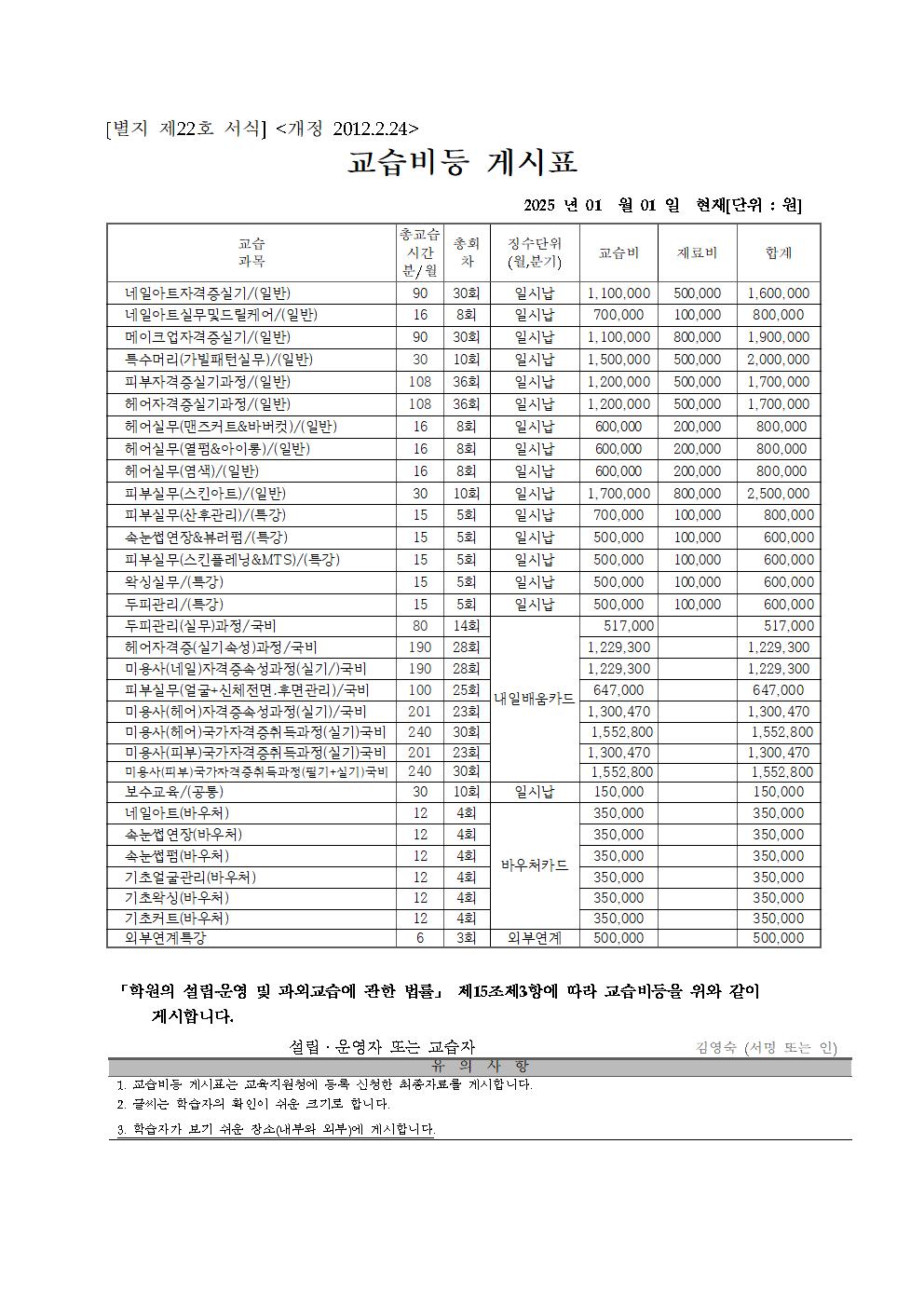 교습비